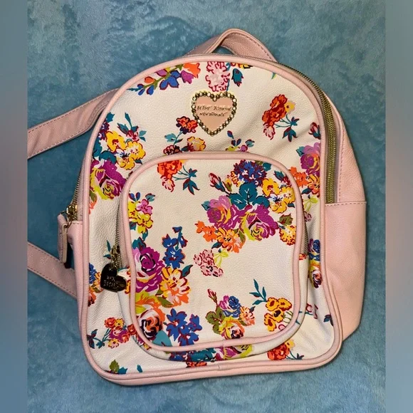 Betsey Johnson Mini Floral & Butterfly Backpack Luv Betsey Johnson LB Jaz Floral Striped Quilted Butterfly  main image 4